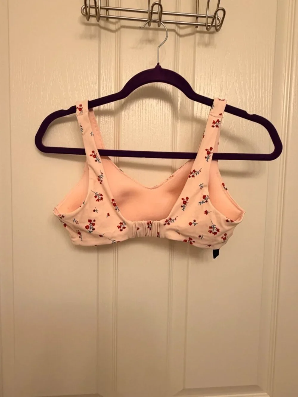 All In Motion Sports Bras Lot of 2 S Blue Stripe & Pink Floral Nylon/Spandex